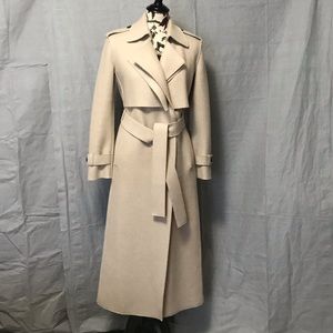 💕Harris Wharf London Women's Natural Long Trench Coat Pressed Wool
